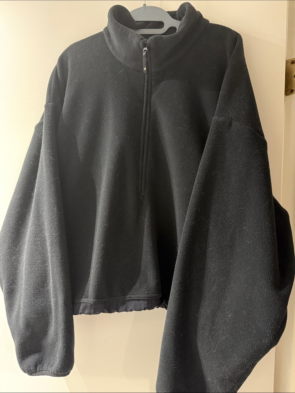 Aritzia Black Half-Zip Fleece Turtleneck Pullover